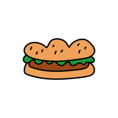 delicious sandwish fast food icon