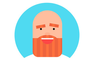 Vector ilustration of happy and smiling bearded redhead man