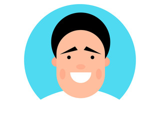 Vector illustration of a happy and smiling young man