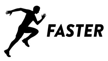 Obraz premium Vector icon of a running man. Silhouette of a young sportive man running fast