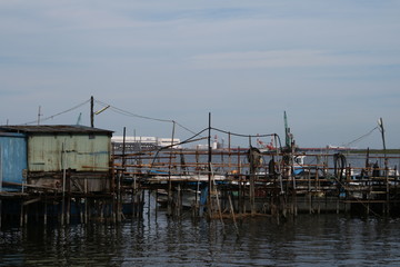 Fototapeta premium 多摩川河口の船着き場