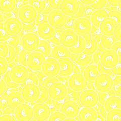 European Union Euro gold coins seamless pattern. S