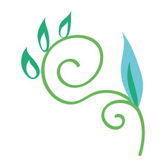 Naklejka premium branch with leafs plant icon