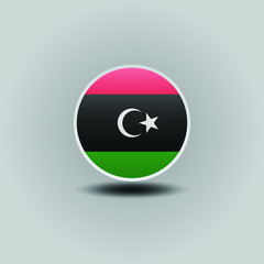 National flag of Libya in the form of a circle  can be used for independence day or other events