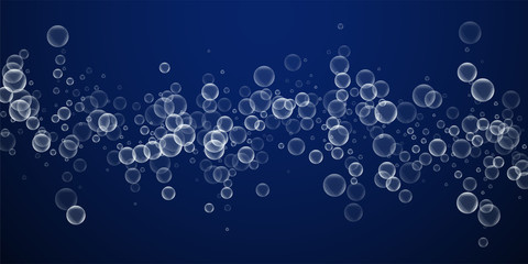 Random soap bubbles abstract background. Blowing b