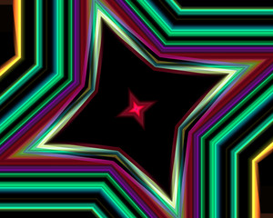 Red green star abstract colorful background