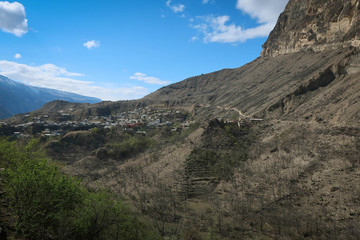 Fototapeta na wymiar Scenic view of Caucasus mountains near Arakani village, Dagestan, Russia