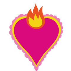 mexican celebration heart with flame