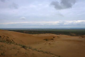 Fototapeta na wymiar Sarykum sand dunes scenic view in Dagestan, Russia