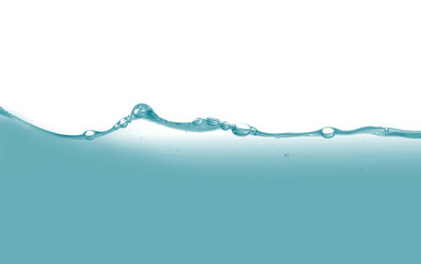 Water splash or water wave with bubbles of air on the background.