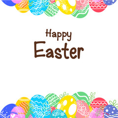 Fototapeta premium Colorful Easter eggs background vector illustration.