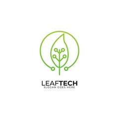 Green Tech Logo Template Design Vector, Emblem, Design Concept, Creative Symbol, Icon