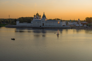 Fototapeta premium Ipatievsky Holy Trinity Monastery in September twilight. Kostroma, Golden Ring of Russia