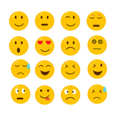 Set of Emoji vector illustration on white background.
