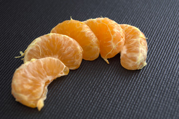 fruit juicy tangerine orange food in black and white background