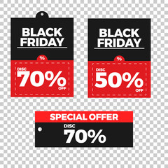 Black Friday Sale Design Banner Collection. Special Offer, Best Sale, Best Offer Design Element for Promotion Ads