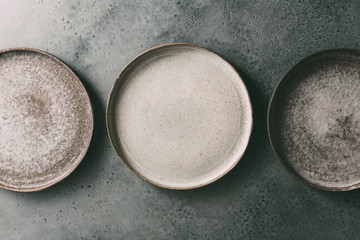 Handmade pottery plates.