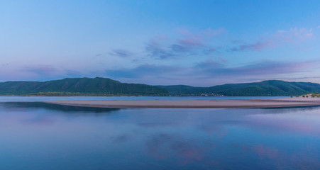 Fototapeta premium Evening landscape in the Zhiguli mountains on the Volga