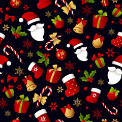 Merry Christmas seamless pattern decoration for holiday vector.