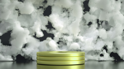 Minimalism background with smoke and clouds. 3d illustration, 3d rendering.