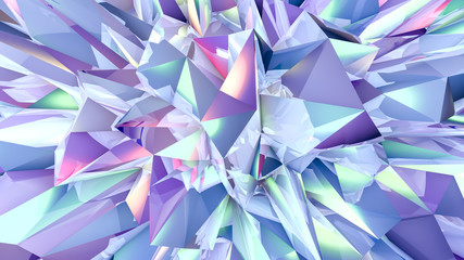 Tech tech triangle crystal background. 3d illustration, 3d rendering.