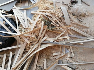 Wood residue from furniture making