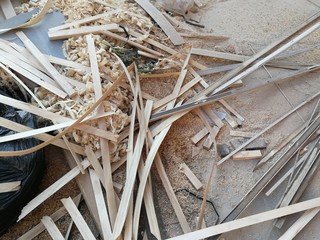 Wood residue from furniture making