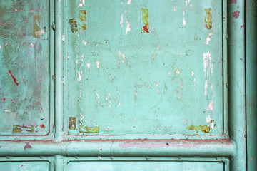 old dirty green metal wall background texture .