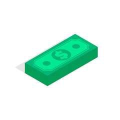 Isometric dollar cash icon in trendy style isolated on white background. 3d Money bundle symbol for web site design, logo, app, UI. Vector illustration