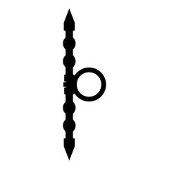 Fototapeta na wymiar Santensu weapon of samurai for hand icon black color vector illustration flat style image