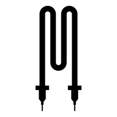 Thermal electric heating element icon black color vector illustration flat style image