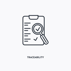 Traceability outline icon. Simple linear element illustration. Isolated line Traceability icon on white background. Thin stroke sign can be used for web, mobile and UI.