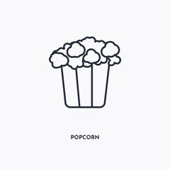 Popcorn outline icon. Simple linear element illustration. Isolated line Popcorn icon on white background. Thin stroke sign can be used for web, mobile and UI.