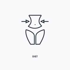 Diet outline icon. Simple linear element illustration. Isolated line Diet icon on white background. Thin stroke sign can be used for web, mobile and UI.
