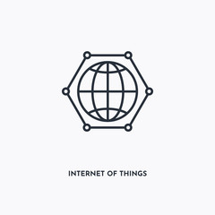 Internet of things outline icon. Simple linear element illustration. Isolated line Internet of things icon on white background. Thin stroke sign can be used for web, mobile and UI.