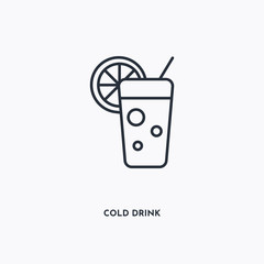 Cold drink outline icon. Simple linear element illustration. Isolated line Cold drink icon on white background. Thin stroke sign can be used for web, mobile and UI.