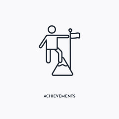 Achievements outline icon. Simple linear element illustration. Isolated line Achievements icon on white background. Thin stroke sign can be used for web, mobile and UI.