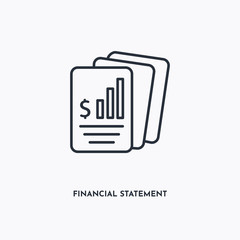 Financial Statement outline icon. Simple linear element illustration. Isolated line Financial Statement icon on white background. Thin stroke sign can be used for web, mobile and UI.