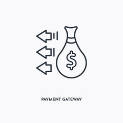Payment Gateway outline icon. Simple linear element illustration. Isolated line Payment Gateway icon on white background. Thin stroke sign can be used for web, mobile and UI.