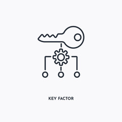 Key Factor outline icon. Simple linear element illustration. Isolated line Key Factor icon on white background. Thin stroke sign can be used for web, mobile and UI.