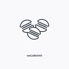 Macaroons outline icon. Simple linear element illustration. Isolated line Macaroons icon on white background. Thin stroke sign can be used for web, mobile and UI.
