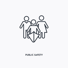 Public Safety outline icon. Simple linear element illustration. Isolated line Public Safety icon on white background. Thin stroke sign can be used for web, mobile and UI.