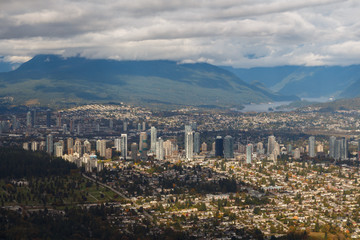 Vancouver Neighbourhoods of Burnaby and Brentwood from the air