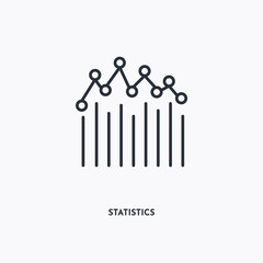 statistics outline icon. Simple linear element illustration. Isolated line statistics icon on white background. Thin stroke sign can be used for web, mobile and UI.