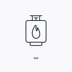 Gas outline icon. Simple linear element illustration. Isolated line Gas icon on white background. Thin stroke sign can be used for web, mobile and UI.