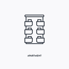 Apartment outline icon. Simple linear element illustration. Isolated line Apartment icon on white background. Thin stroke sign can be used for web, mobile and UI.