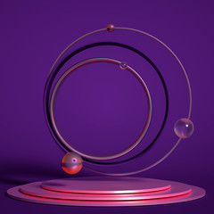 Elegant minimalism geometry background. 3d illustration, 3d rendering.