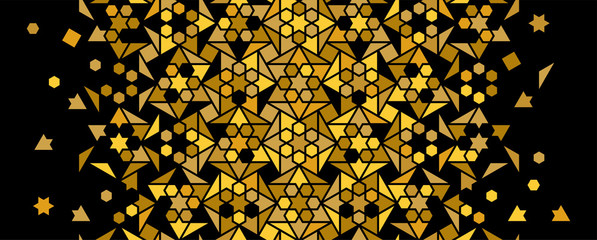 Luxury and rich arabic pattern. Vector random mosaic . Arabesque vector seamless pattern. Geometric halftone texture with color tile disintegration