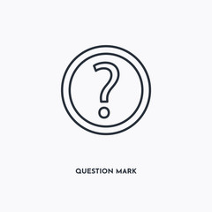 Question mark outline icon. Simple linear element illustration. Isolated line Question mark icon on white background. Thin stroke sign can be used for web, mobile and UI.