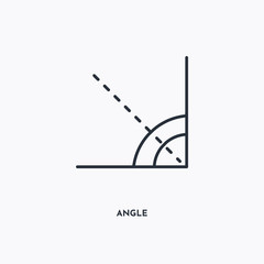 Angle outline icon. Simple linear element illustration. Isolated line Angle icon on white background. Thin stroke sign can be used for web, mobile and UI.